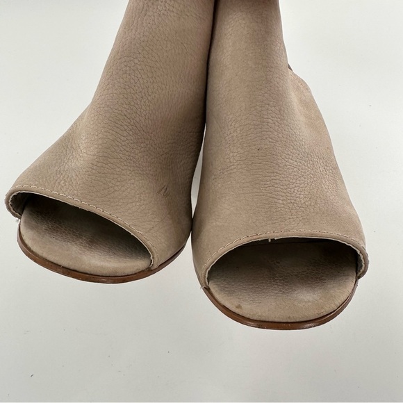 Sbicch womens ankle booties size 9 beige nubuck leather slip on mules - Picture 8 of 12